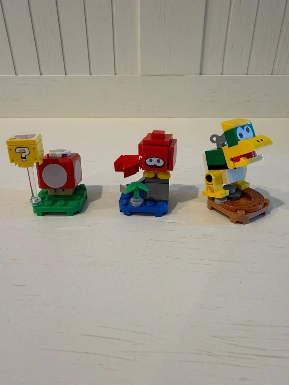 Lego Bundle of 3 Super Mario MiniFigs // Mushroom, Huckit Crab and Mechakoopa